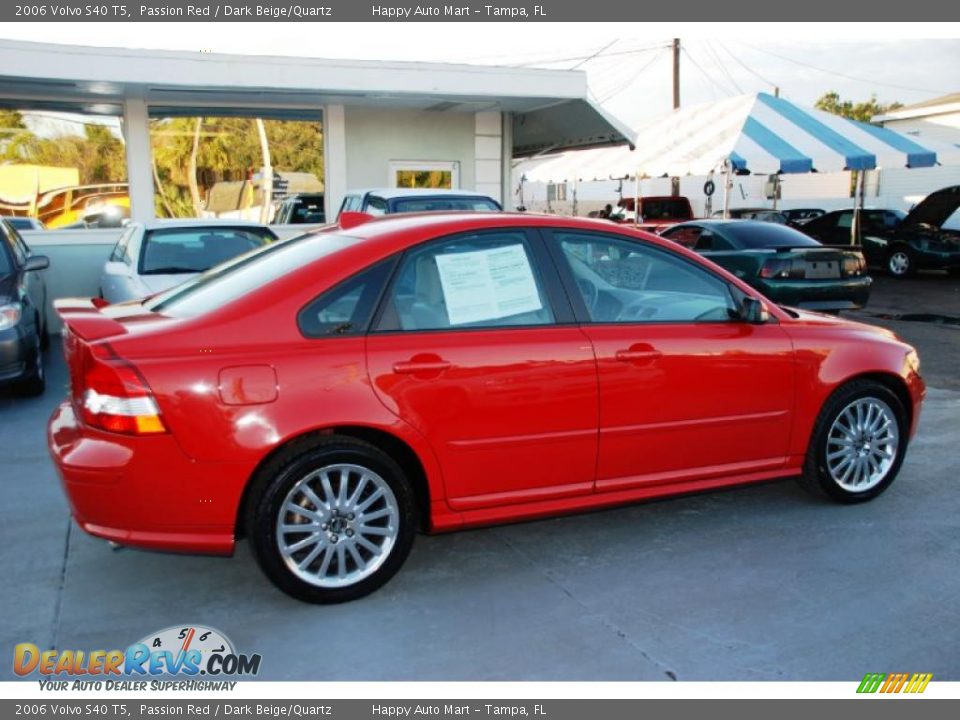 2006 Volvo S40 T5 Passion Red / Dark Beige/Quartz Photo #9