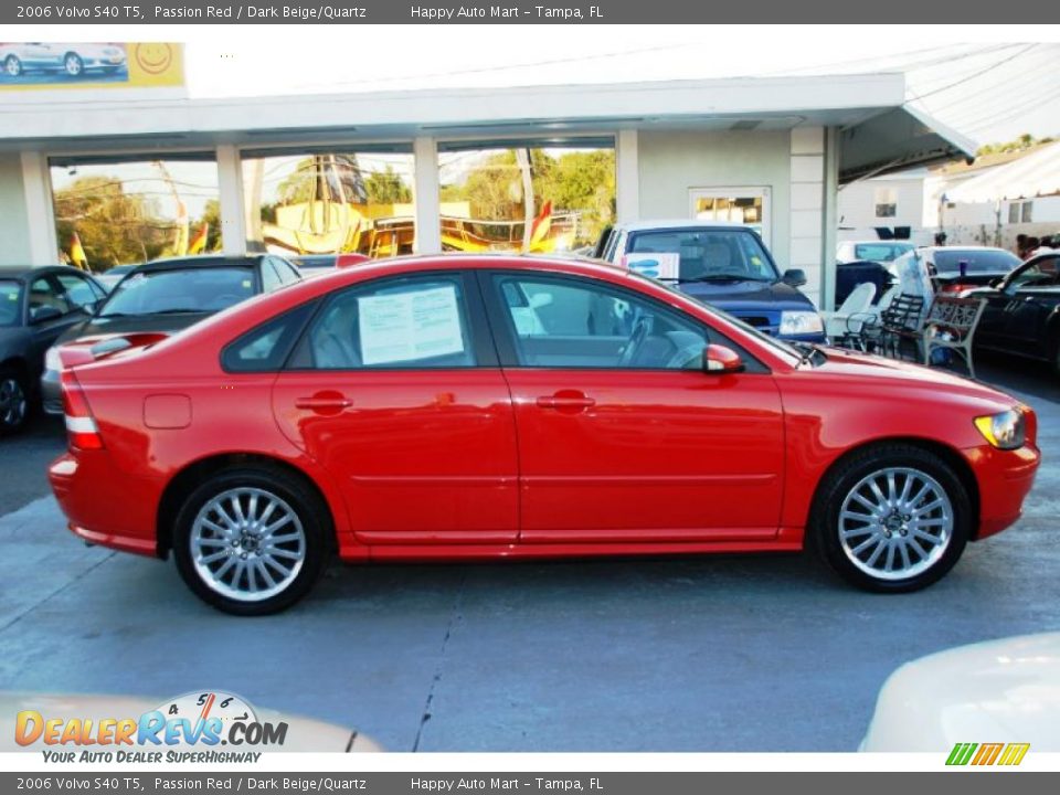 2006 Volvo S40 T5 Passion Red / Dark Beige/Quartz Photo #10