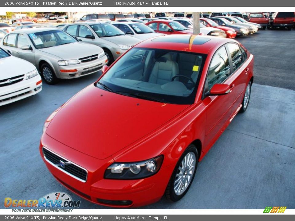 2006 Volvo S40 T5 Passion Red / Dark Beige/Quartz Photo #12