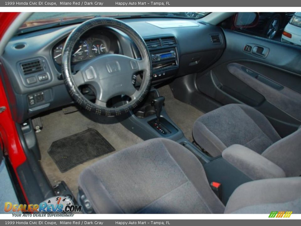Dark Gray Interior 1999 Honda Civic Ex Coupe Photo 13