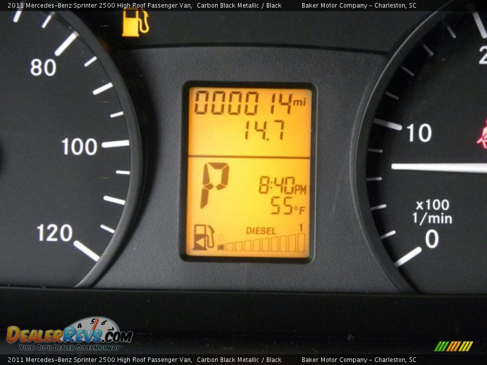 2011 Mercedes-Benz Sprinter 2500 High Roof Passenger Van Carbon Black Metallic / Black Photo #23