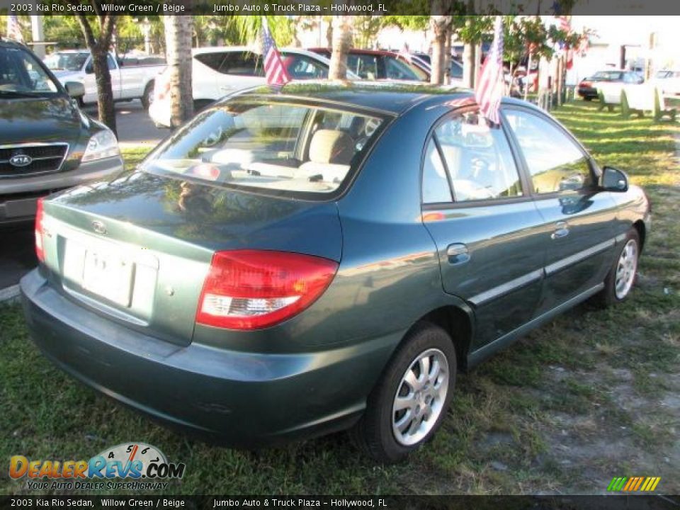 2003 Kia Rio Sedan Willow Green / Beige Photo #10