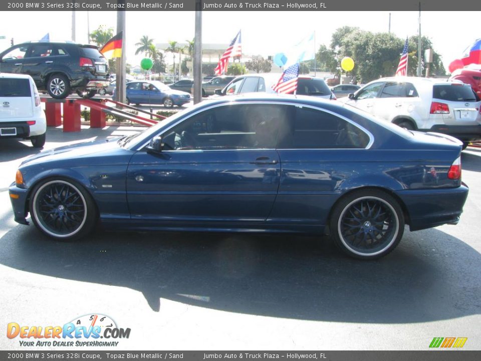 2000 BMW 3 Series 328i Coupe Topaz Blue Metallic / Sand Photo #6