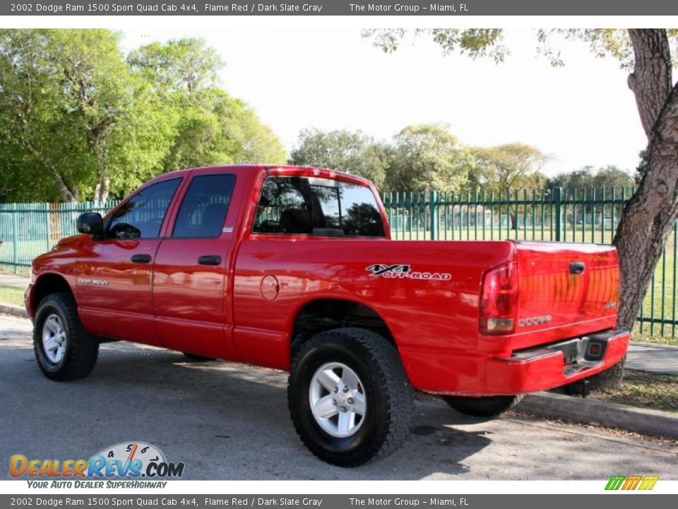 2002 Dodge Ram 1500 Sport Quad Cab 4x4 Flame Red / Dark Slate Gray Photo #6