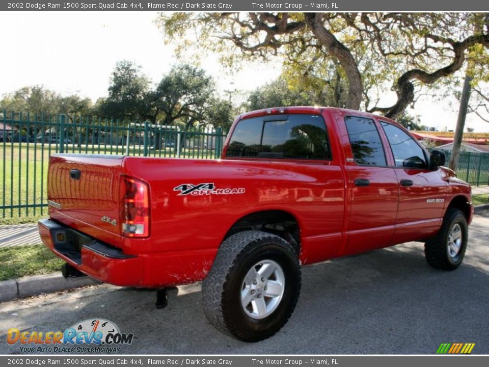 2002 Dodge Ram 1500 Sport Quad Cab 4x4 Flame Red / Dark Slate Gray Photo #7