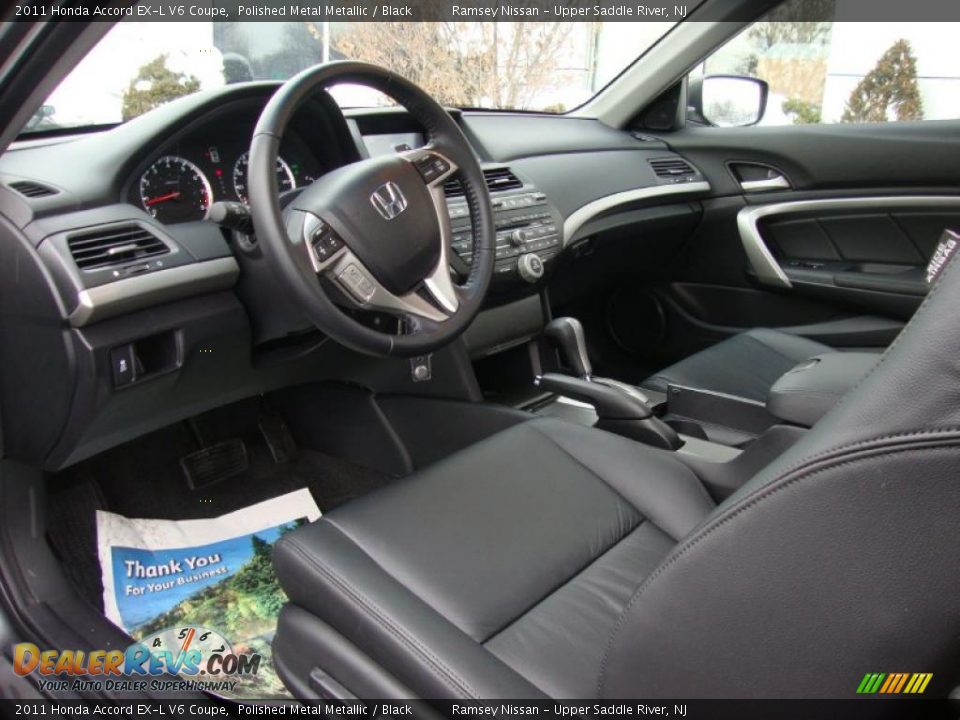 Black Interior - 2011 Honda Accord EX-L V6 Coupe Photo #14