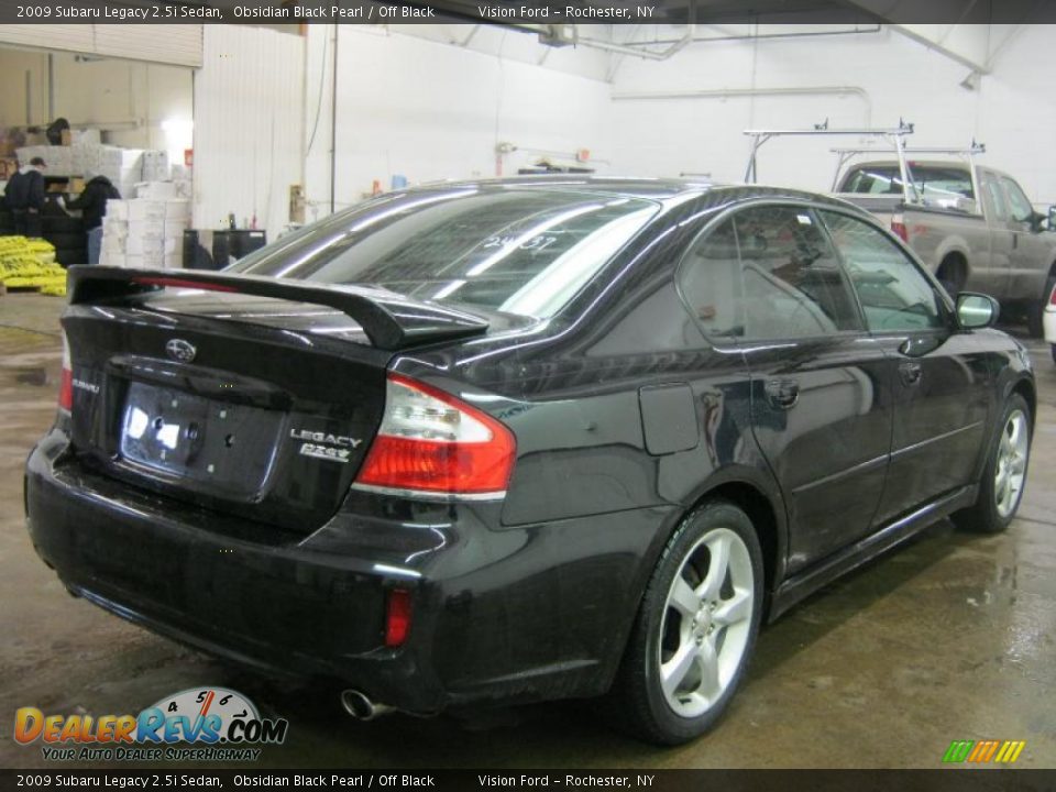 2009 Subaru Legacy 2.5i Sedan Obsidian Black Pearl / Off Black Photo #2