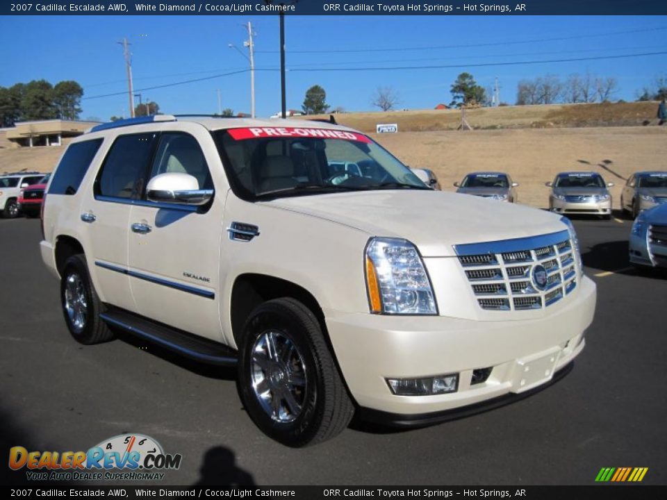 2007 Cadillac Escalade AWD White Diamond / Cocoa/Light Cashmere Photo #7