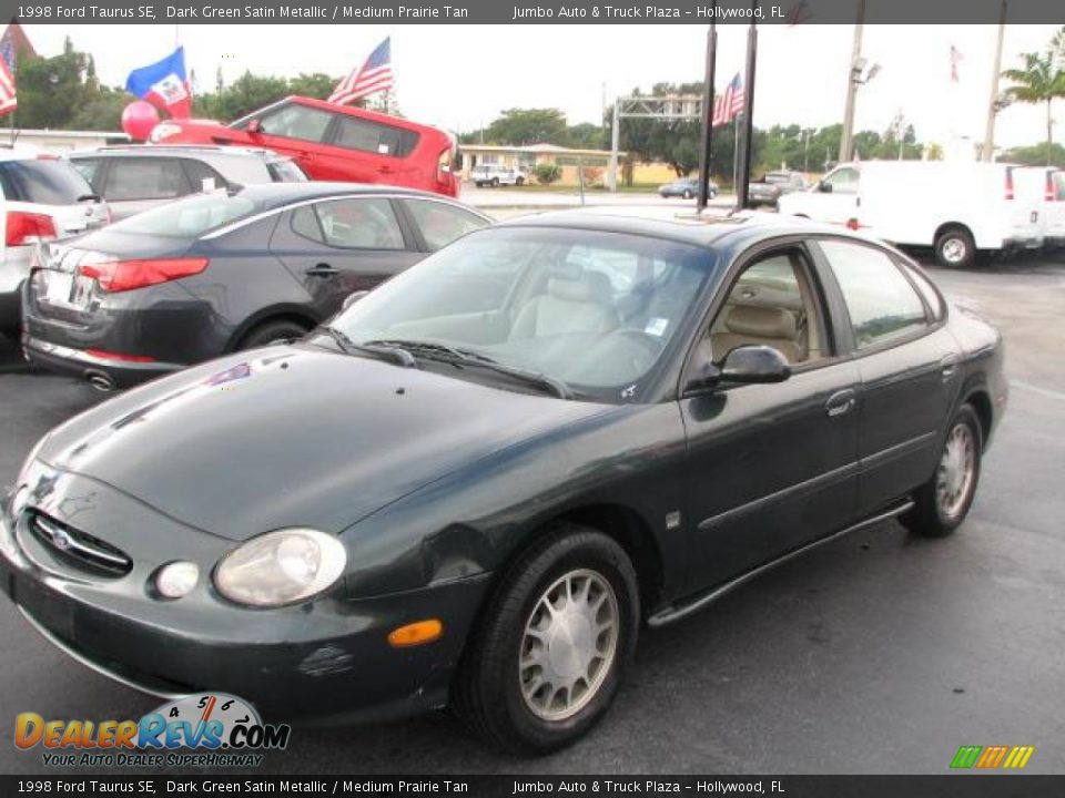 1998 Ford Taurus SE Dark Green Satin Metallic / Medium Prairie Tan Photo #5