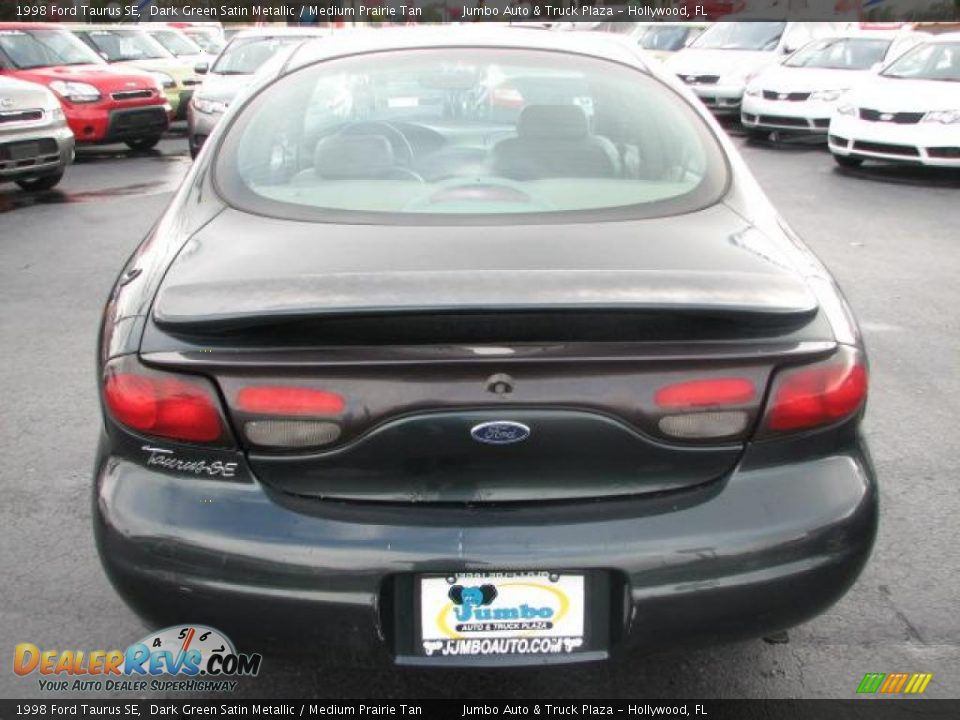 1998 Ford Taurus SE Dark Green Satin Metallic / Medium Prairie Tan Photo #8