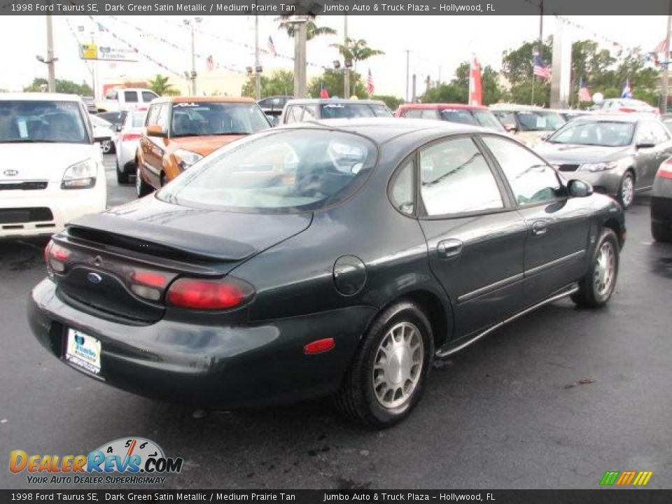1998 Ford Taurus SE Dark Green Satin Metallic / Medium Prairie Tan Photo #10