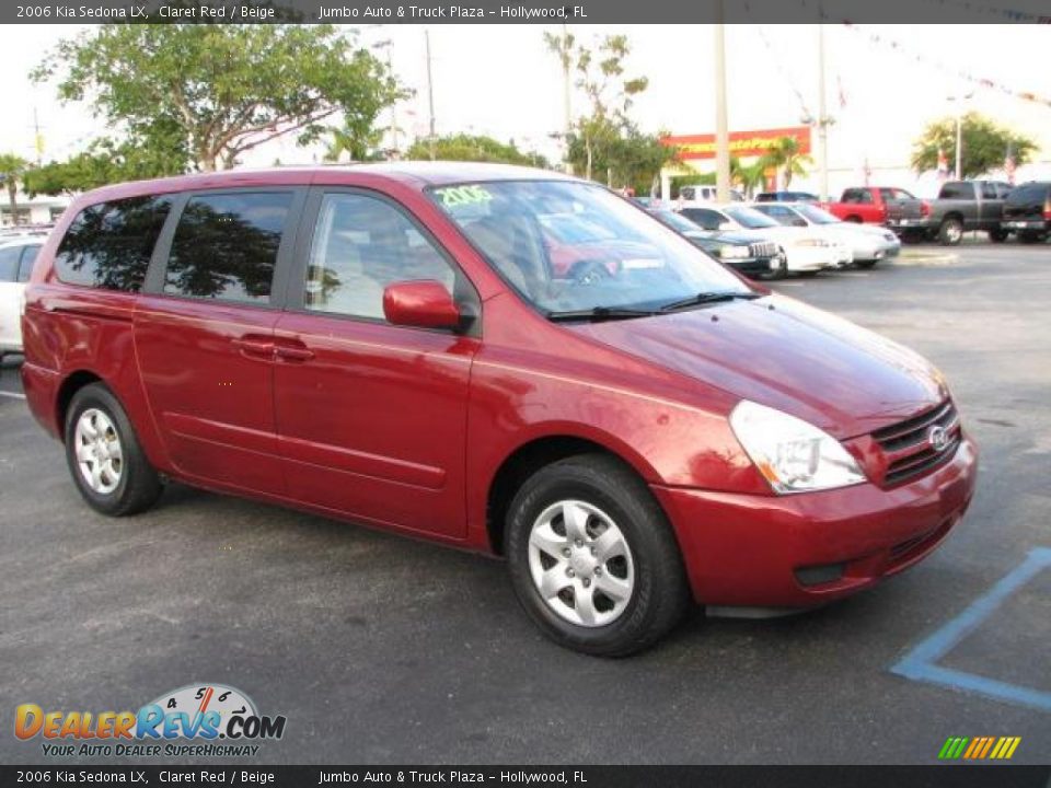 2006 Kia Sedona LX Claret Red / Beige Photo #1