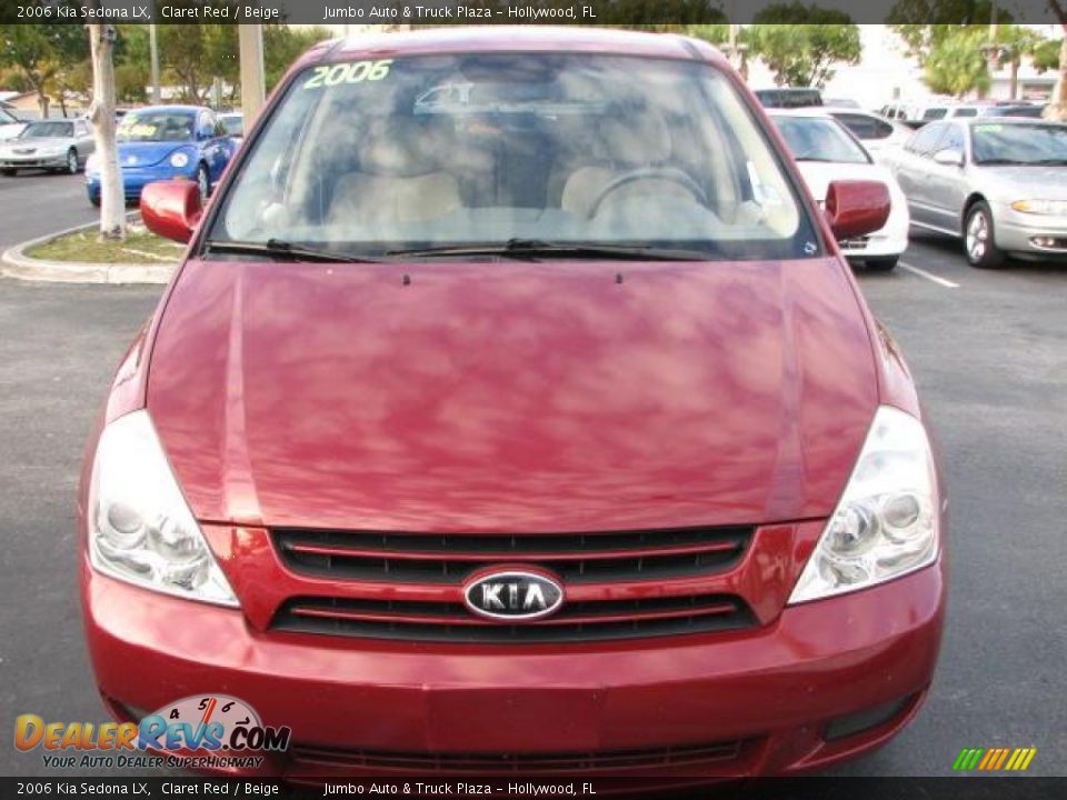 2006 Kia Sedona LX Claret Red / Beige Photo #3