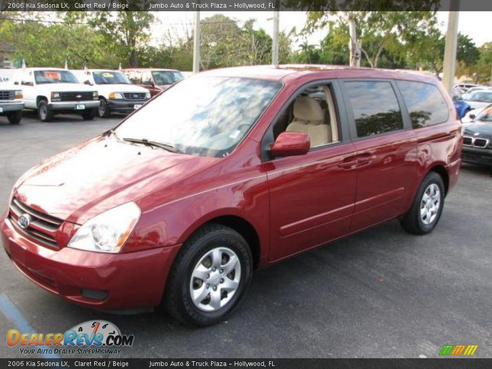 2006 Kia Sedona LX Claret Red / Beige Photo #5