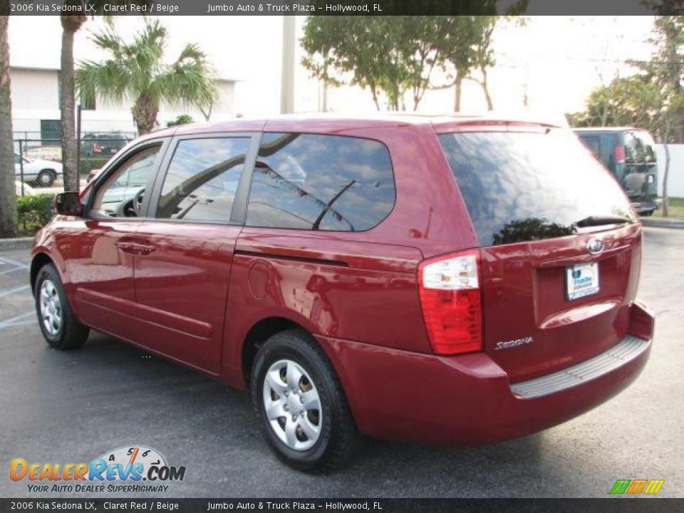 2006 Kia Sedona LX Claret Red / Beige Photo #8