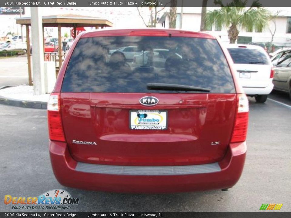 2006 Kia Sedona LX Claret Red / Beige Photo #10
