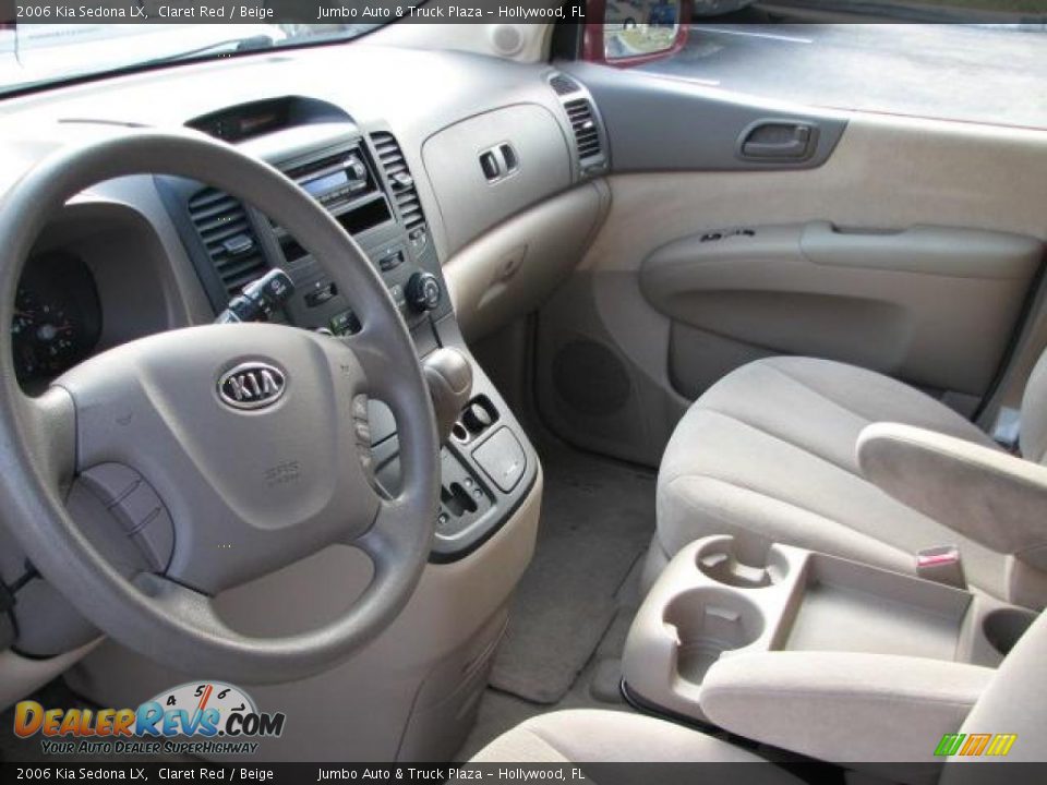 2006 Kia Sedona LX Claret Red / Beige Photo #21