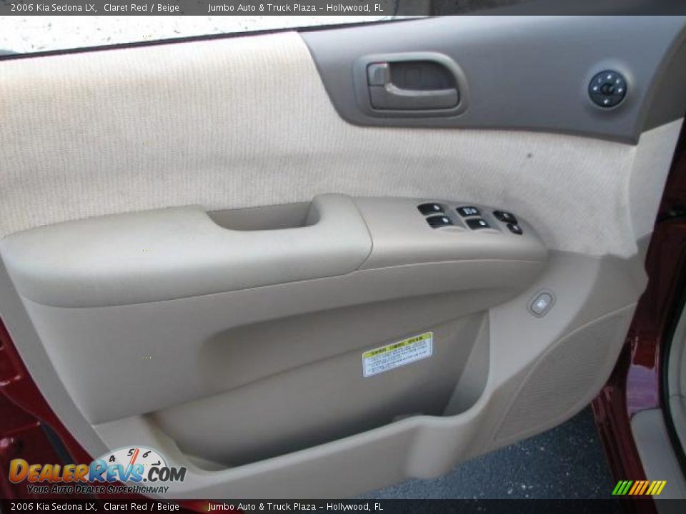 2006 Kia Sedona LX Claret Red / Beige Photo #23