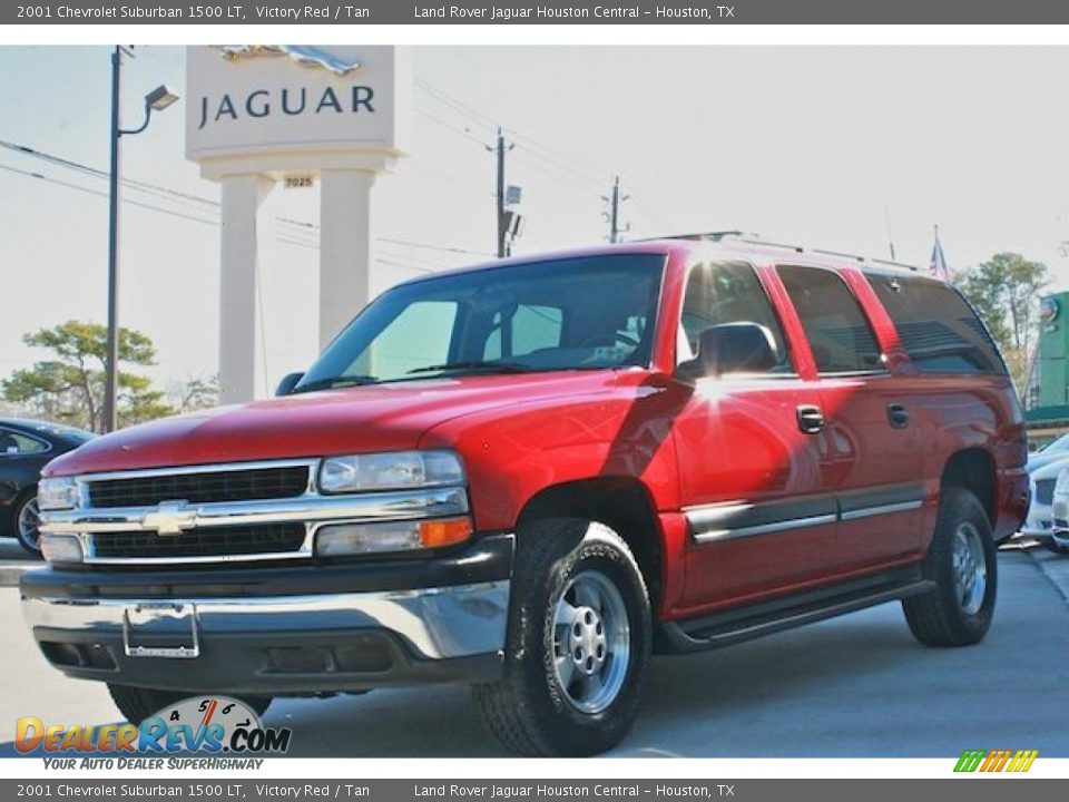 2001 Chevrolet Suburban 1500 LT Victory Red / Tan Photo #2