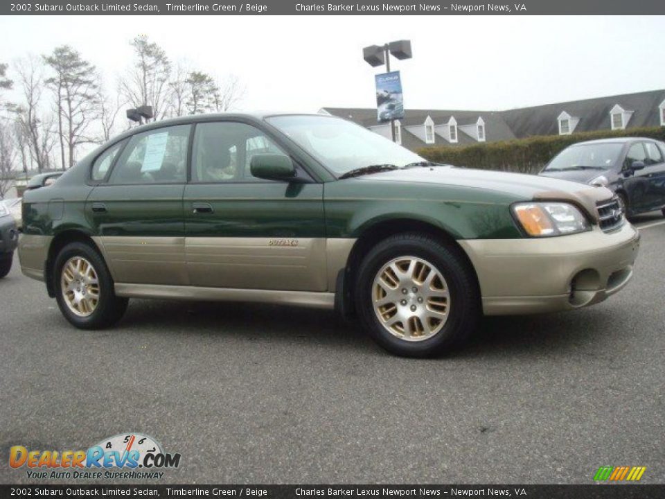 2002 Subaru Outback Limited Sedan Timberline Green / Beige Photo #2