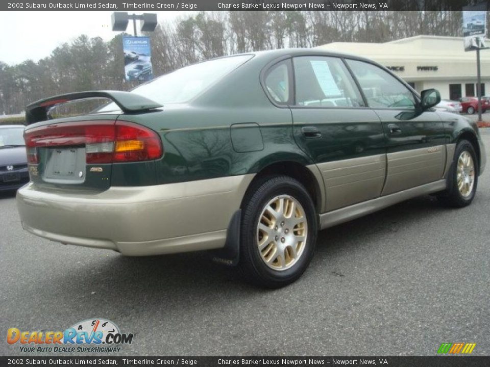 2002 Subaru Outback Limited Sedan Timberline Green / Beige Photo #4