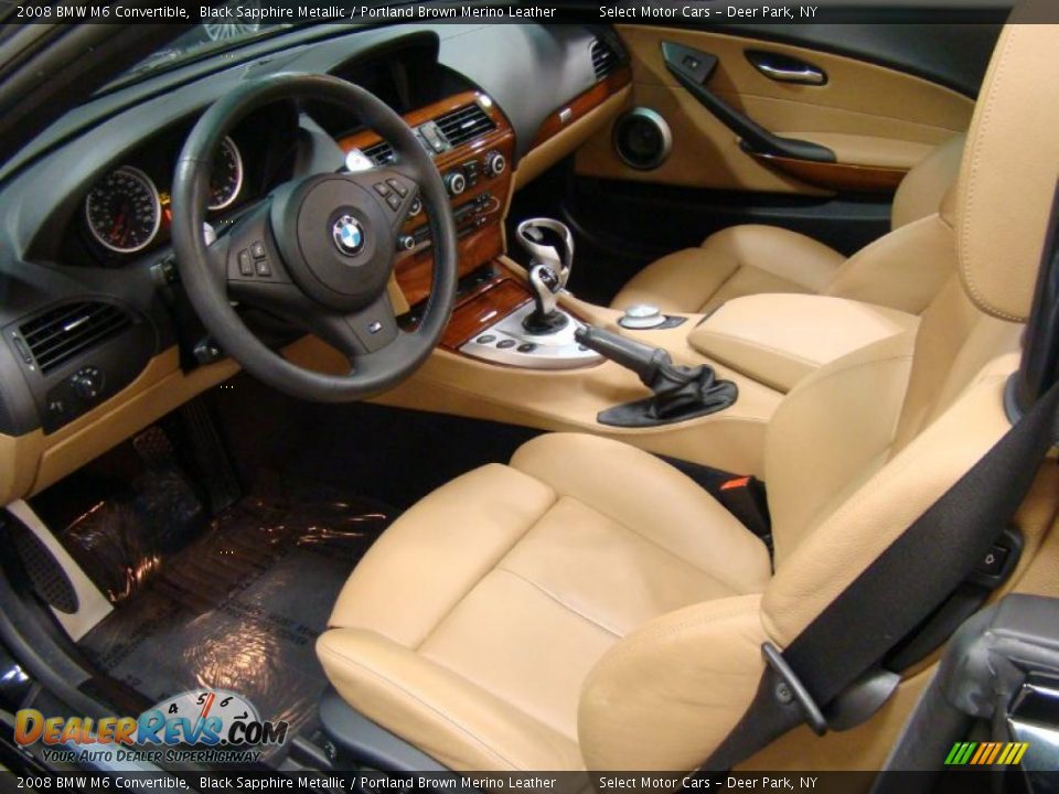 Portland Brown Merino Leather Interior - 2008 BMW M6 Convertible Photo #8