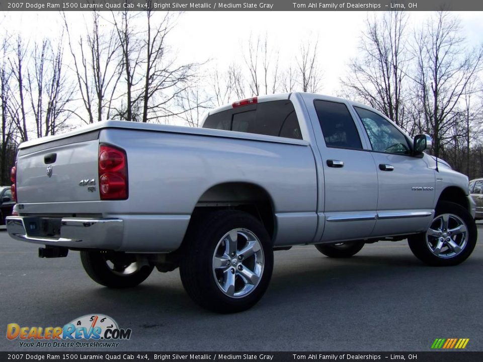 2007 Dodge Ram 1500 Laramie Quad Cab 4x4 Bright Silver Metallic / Medium Slate Gray Photo #4