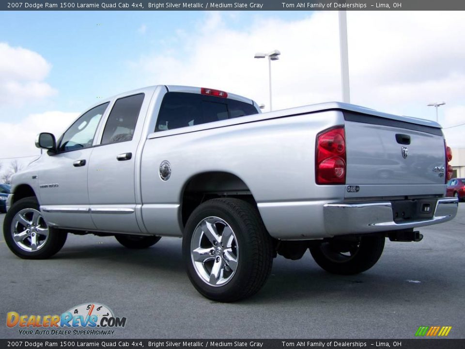 2007 Dodge Ram 1500 Laramie Quad Cab 4x4 Bright Silver Metallic / Medium Slate Gray Photo #7