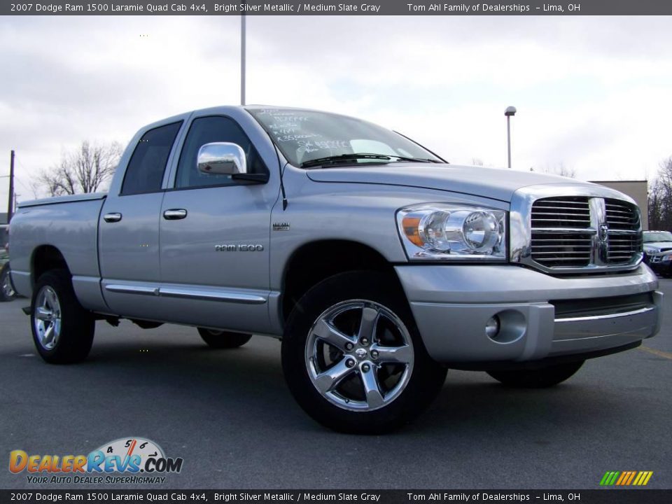 2007 Dodge Ram 1500 Laramie Quad Cab 4x4 Bright Silver Metallic / Medium Slate Gray Photo #9
