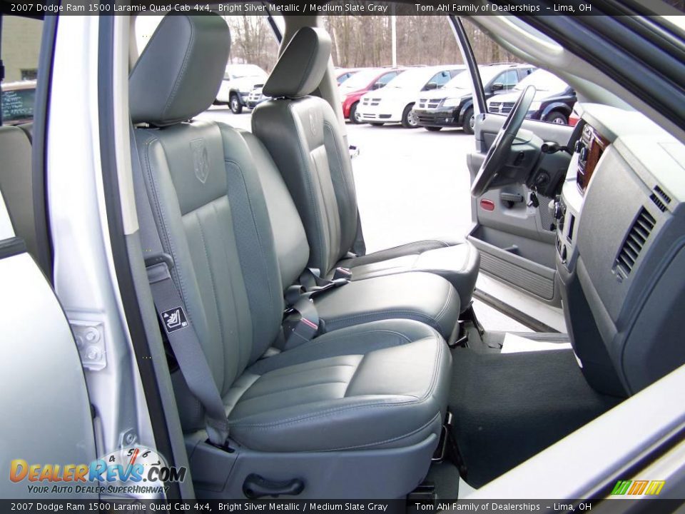 2007 Dodge Ram 1500 Laramie Quad Cab 4x4 Bright Silver Metallic / Medium Slate Gray Photo #13