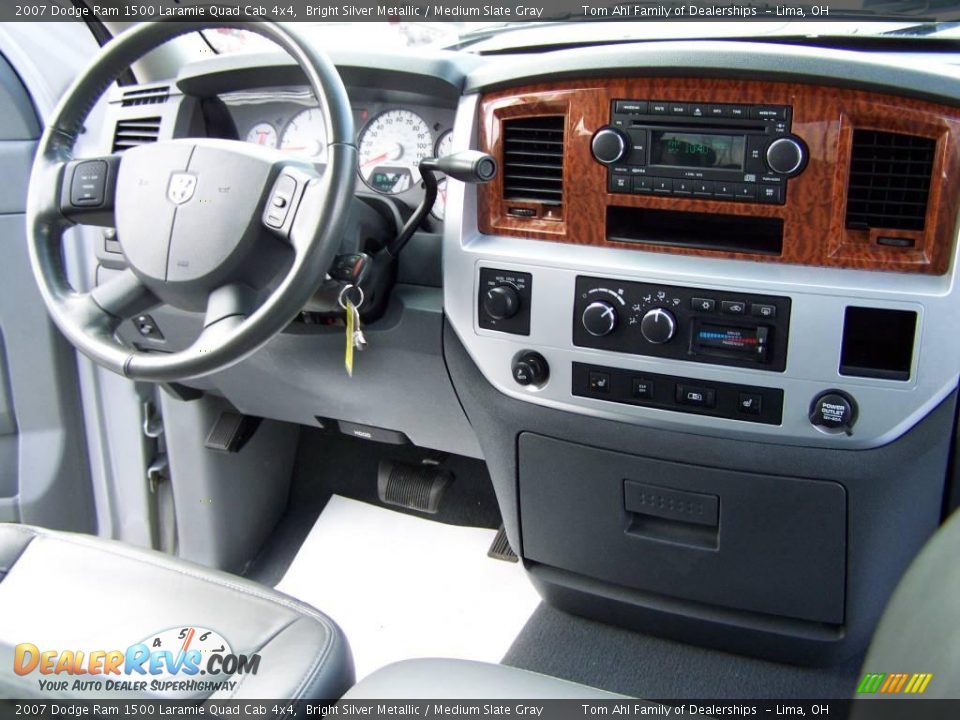 2007 Dodge Ram 1500 Laramie Quad Cab 4x4 Bright Silver Metallic / Medium Slate Gray Photo #14
