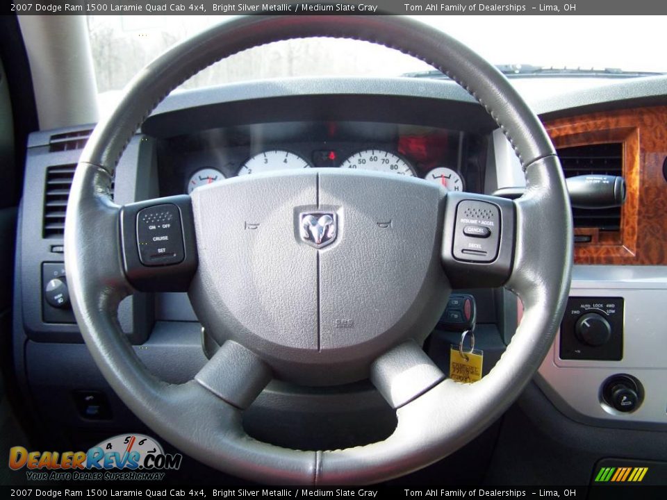 2007 Dodge Ram 1500 Laramie Quad Cab 4x4 Bright Silver Metallic / Medium Slate Gray Photo #18