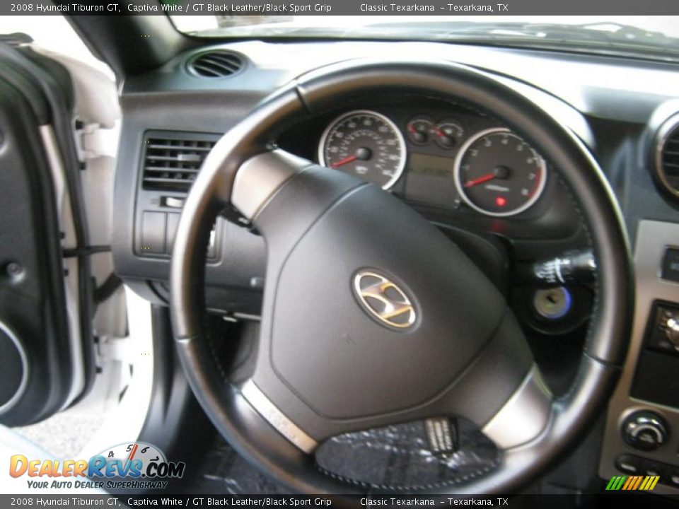 2008 Hyundai Tiburon GT Captiva White / GT Black Leather/Black Sport Grip Photo #11