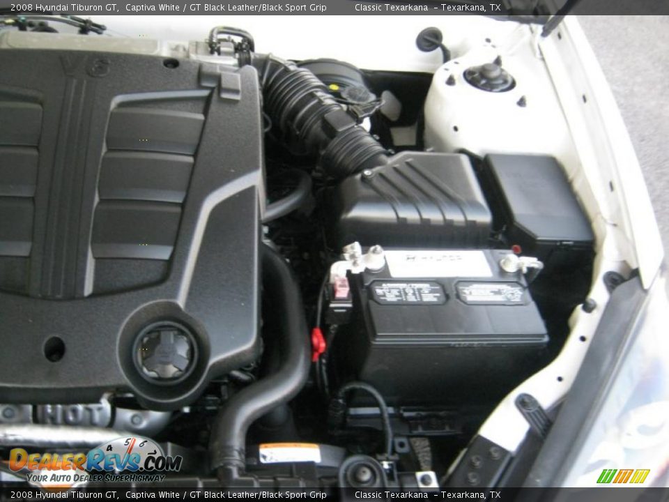 2008 Hyundai Tiburon GT Captiva White / GT Black Leather/Black Sport Grip Photo #22