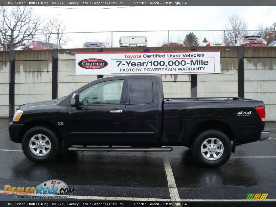 2004 Nissan Titan LE King Cab 4x4 Galaxy Black / Graphite/Titanium Photo #1