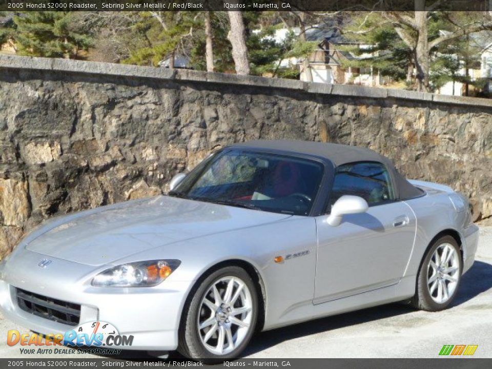 2005 Honda S2000 Roadster Sebring Silver Metallic / Red/Black Photo #12