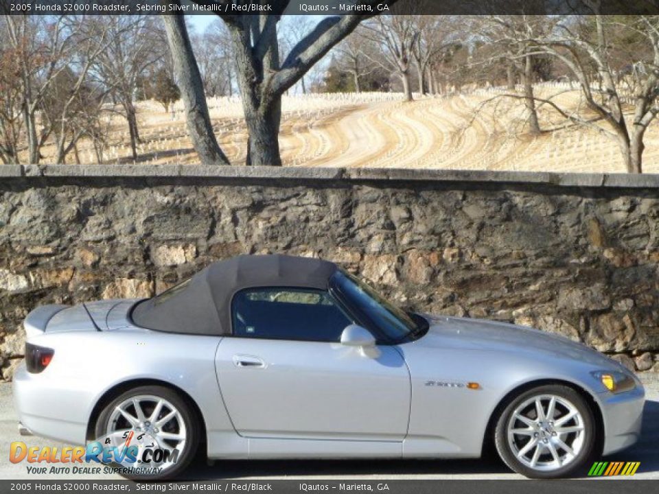 2005 Honda S2000 Roadster Sebring Silver Metallic / Red/Black Photo #14