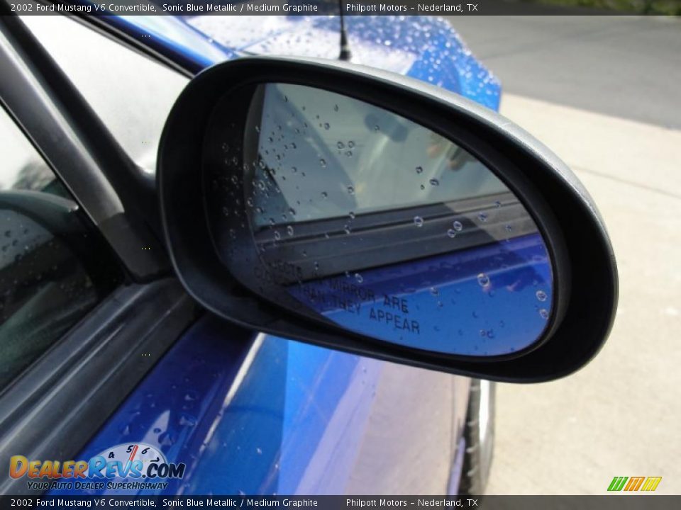 2002 Ford Mustang V6 Convertible Sonic Blue Metallic / Medium Graphite Photo #17