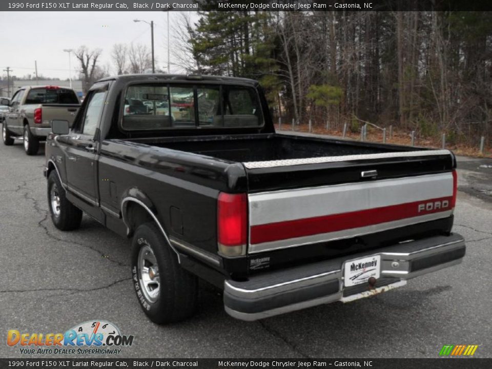 1990 Ford F150 XLT Lariat Regular Cab Black / Dark Charcoal Photo #2