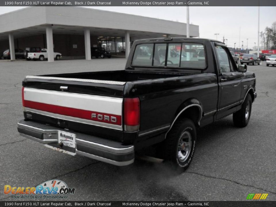 Black 1990 Ford F150 XLT Lariat Regular Cab Photo #4