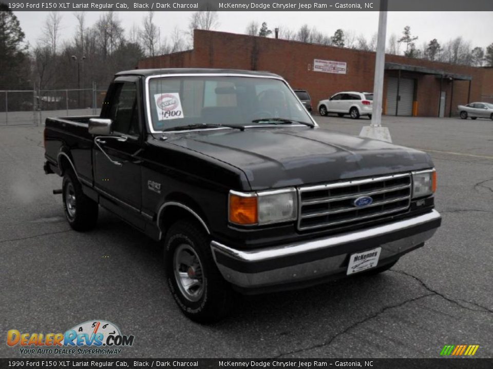 Black 1990 Ford F150 XLT Lariat Regular Cab Photo #5