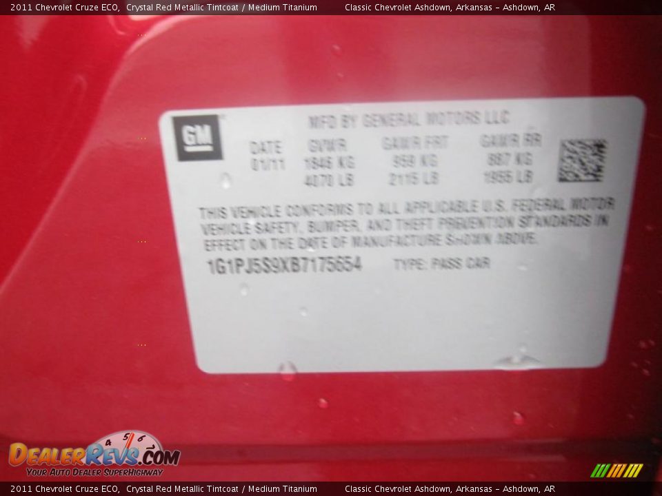 2011 Chevrolet Cruze ECO Crystal Red Metallic Tintcoat / Medium Titanium Photo #25
