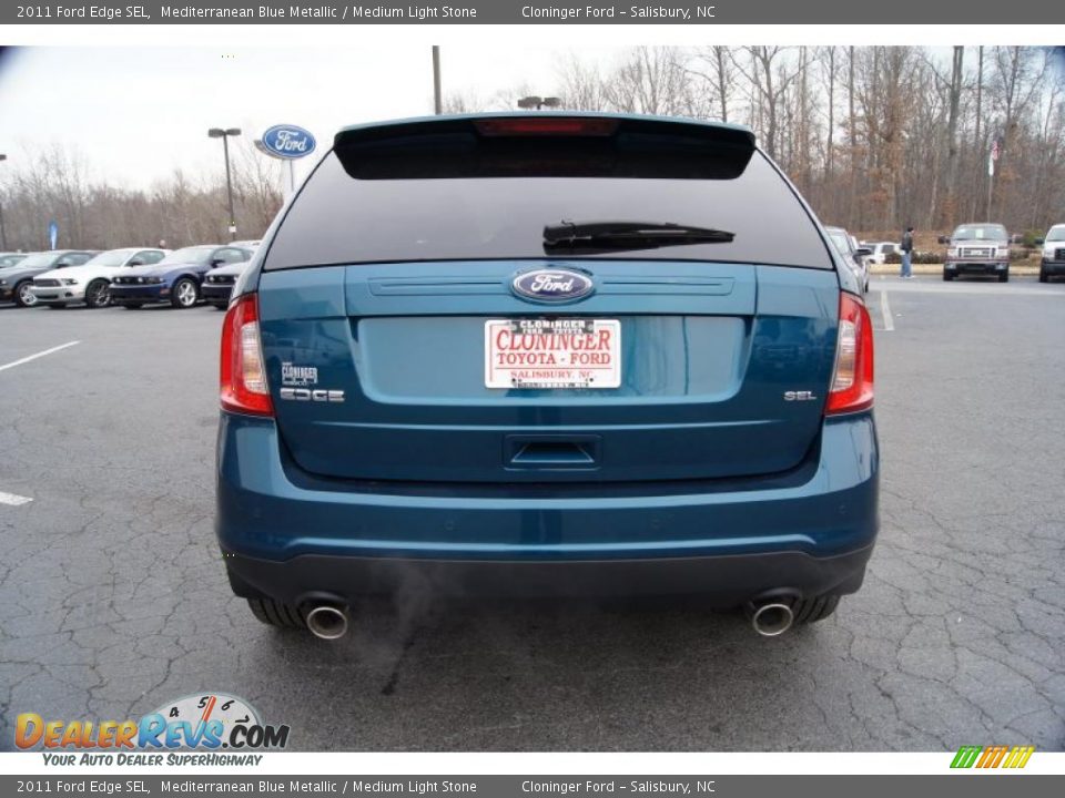 2011 Ford Edge SEL Mediterranean Blue Metallic / Medium Light Stone Photo #4