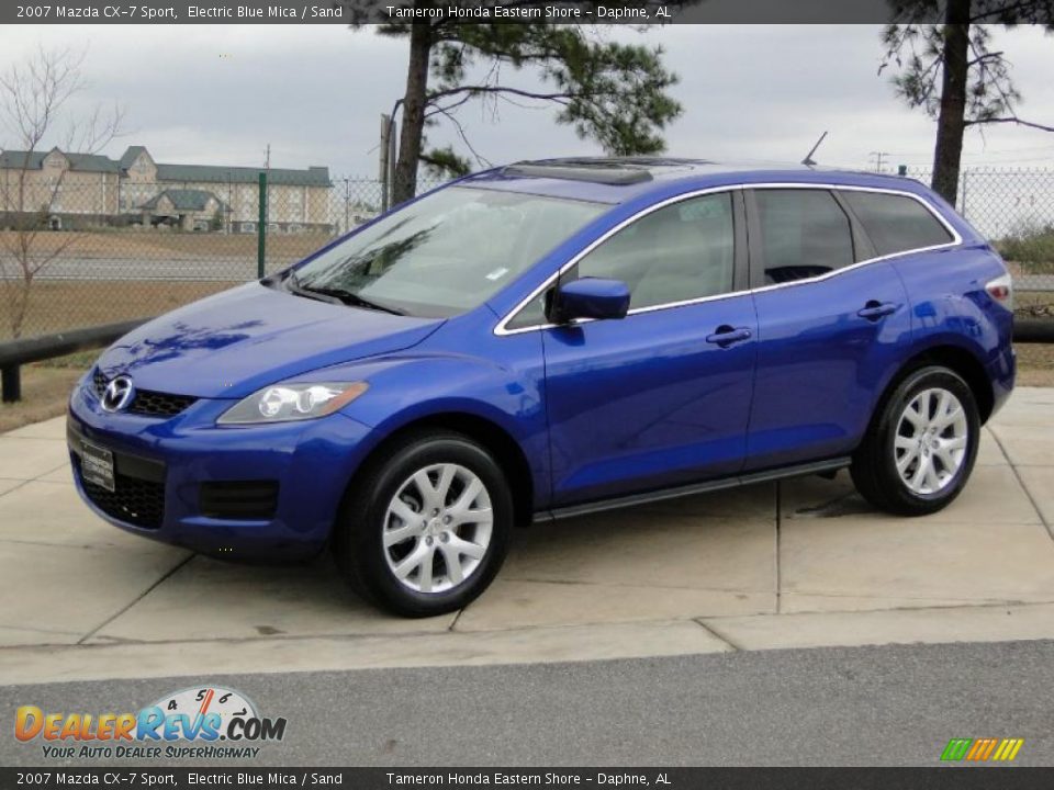 2007 Mazda CX-7 Sport Electric Blue Mica / Sand Photo #10