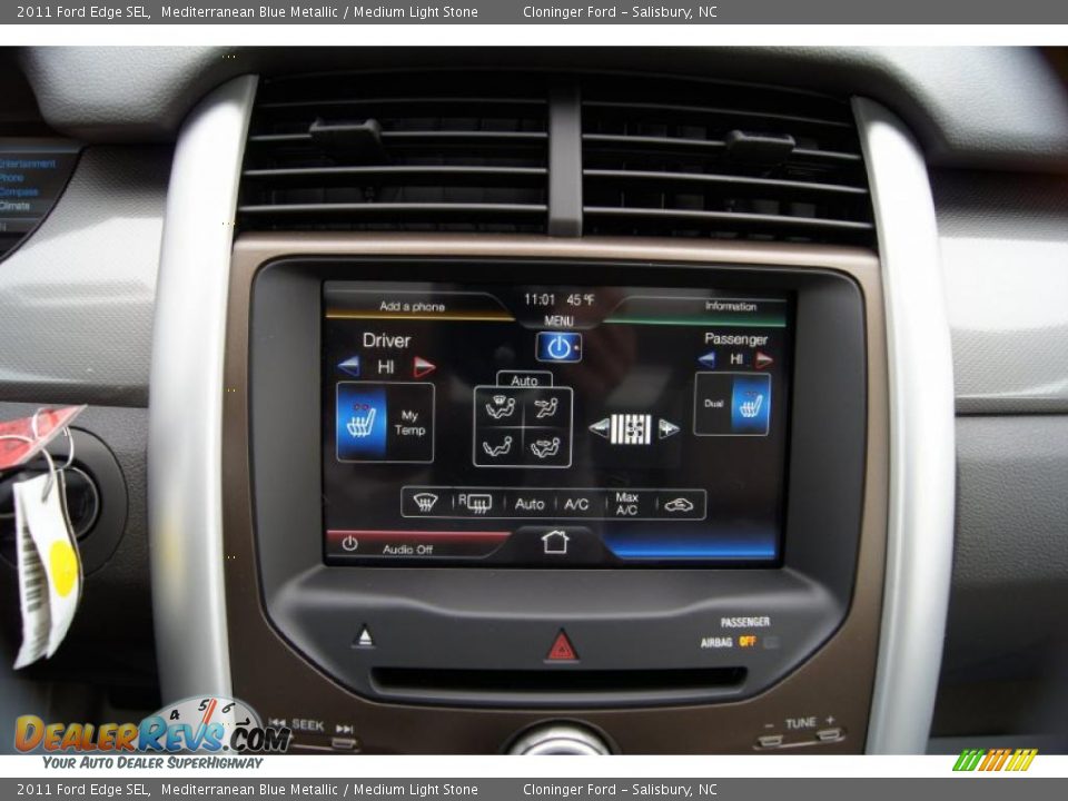 2011 Ford Edge SEL Mediterranean Blue Metallic / Medium Light Stone Photo #32