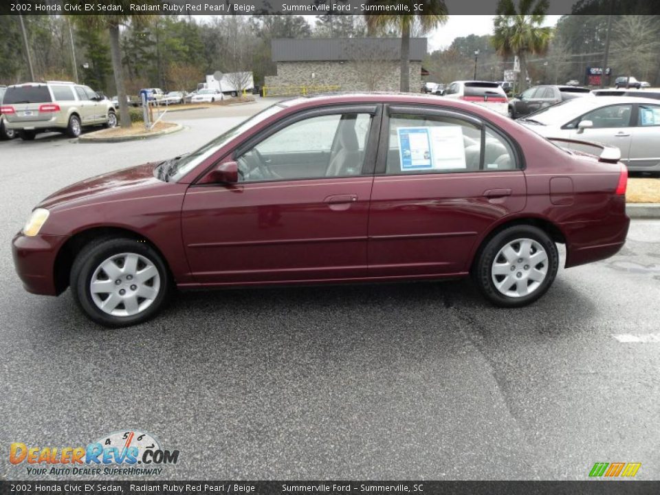 Radiant Ruby Red Pearl 2002 Honda Civic EX Sedan Photo #2
