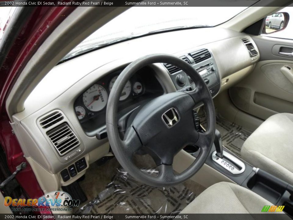 Beige Interior - 2002 Honda Civic EX Sedan Photo #3