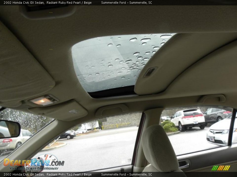 2002 Honda Civic EX Sedan Radiant Ruby Red Pearl / Beige Photo #4