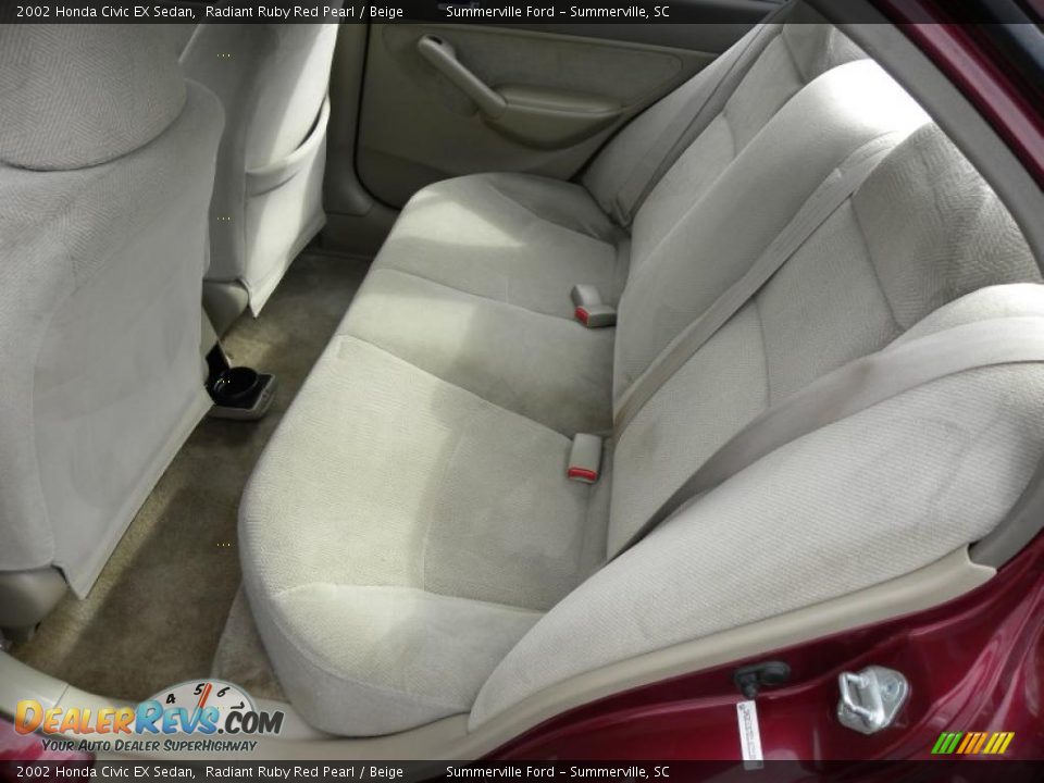 2002 Honda Civic EX Sedan Radiant Ruby Red Pearl / Beige Photo #7