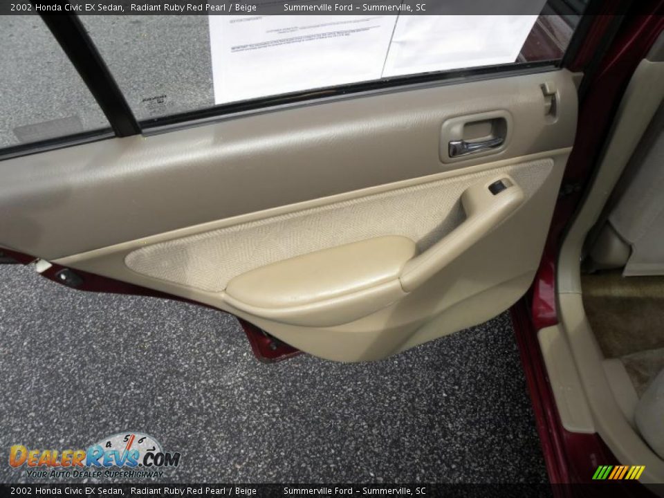 2002 Honda Civic EX Sedan Radiant Ruby Red Pearl / Beige Photo #8